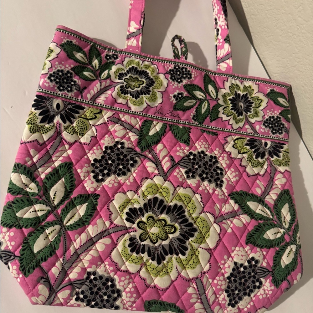 Vera Bradley Floral Pink Quilted Tote Bag - Picture 6 of 8